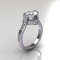 Creative Floating Zircon Copper Jewelry Ring, Fashion Women Engagement Hand Accessory view 6