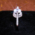 Creative Floating Zircon Copper Jewelry Ring, Fashion Women Engagement Hand Accessory view 3