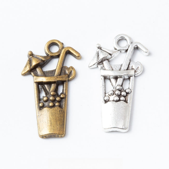 Zinc Alloy Drink Cup Charm Pendant for DIY Necklace Bracelet Jewelry Making