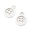 Zinc Alloy Button Charm Pendant for DIY Necklace Bracelet Jewelry Making view 2