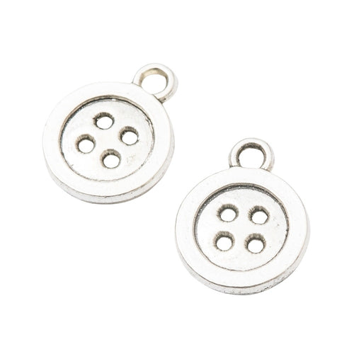 Zinc Alloy Button Charm Pendant for DIY Necklace Bracelet Jewelry Making