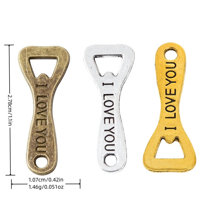 Zinc Alloy Bottle Opener Charm Pendant for DIY Necklace Bracelet Jewelry Making