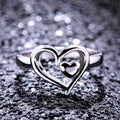 Korean Style Double Heart Ring Women's Love Shape Finger Ring And Stackable Midi Ring view 1
