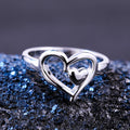 Korean Style Double Heart Ring Women's Love Shape Finger Ring And Stackable Midi Ring view 2