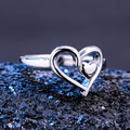 Korean Style Double Heart Ring Women's Love Shape Finger Ring And Stackable Midi Ring view 3