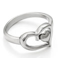 Korean Style Double Heart Ring Women's Love Shape Finger Ring And Stackable Midi Ring view 6