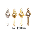 Zinc Alloy Key Charm Pendant No.589404 for DIY Necklace Bracelet Jewelry Making view 1