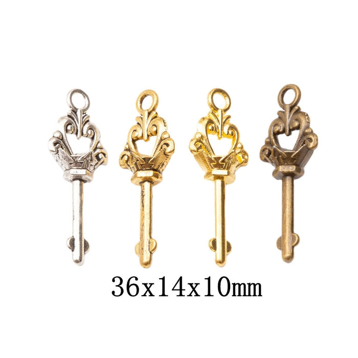 Zinc Alloy Key Charm Pendant No.589404 for DIY Necklace Bracelet Jewelry Making