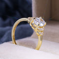 Fashion Women's Copper Gold Plated Cubic Zirconia Ring For European American Jewelry view 3