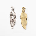 Zinc Alloy Feather Leaf Charm Pendant No.192175 for DIY Necklace Bracelet Jewelry Making view 1