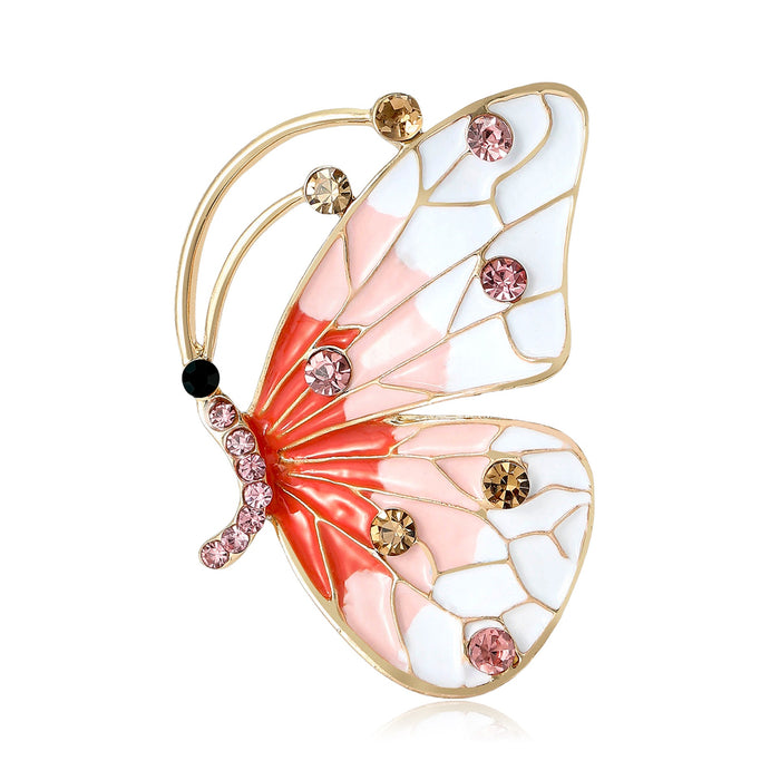 Metal Zircon Butterfly Brooch Pin For Cartoon Animal Lapel Decor