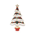 Alloy Rhinestone Christmas Tree Brooch Pin For Holiday Clothing Decoration view 1