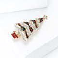 Alloy Rhinestone Christmas Tree Brooch Pin For Holiday Clothing Decoration view 2