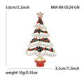 Alloy Rhinestone Christmas Tree Brooch Pin For Holiday Clothing Decoration view 5