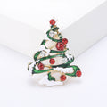 Enamel Rhinestone Alloy Christmas Tree Brooch For Holiday Apparel view 2