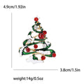 Enamel Rhinestone Alloy Christmas Tree Brooch For Holiday Apparel view 6