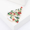 Enamel Rhinestone Alloy Christmas Tree Brooch For Holiday Apparel view 3