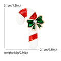 Alloy Rhinestone Enamel Christmas Cane Brooch Pin For Holiday Apparel view 5