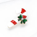 Alloy Rhinestone Enamel Christmas Cane Brooch Pin For Holiday Apparel view 2