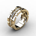 Punk Style Unisex Copper Gold Plated Ring With Inlaid Cubic Zirconia Jewelry view 1