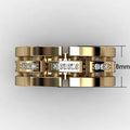 Punk Style Unisex Copper Gold Plated Ring With Inlaid Cubic Zirconia Jewelry view 5