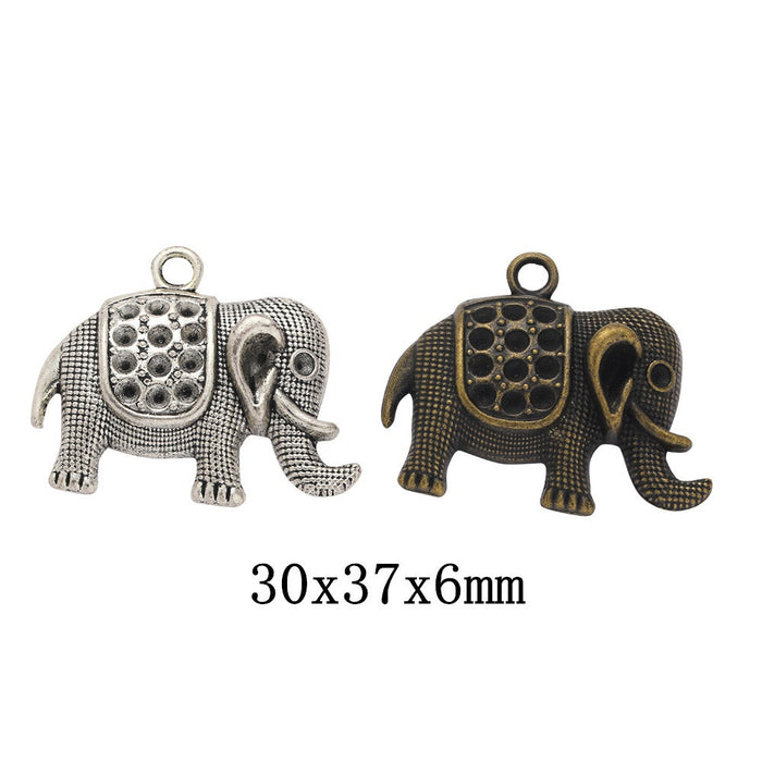 Zinc Alloy Elephant Charm Pendant No.864937 for DIY Necklace Bracelet Jewelry Making