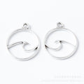 Zinc Alloy Ocean Wave Charm Pendant for DIY Necklace Bracelet Jewelry Making view 2