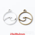 Zinc Alloy Ocean Wave Charm Pendant for DIY Necklace Bracelet Jewelry Making view 1