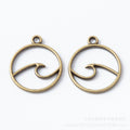 Zinc Alloy Ocean Wave Charm Pendant for DIY Necklace Bracelet Jewelry Making view 3