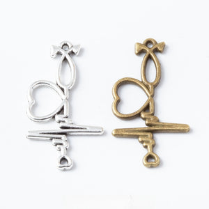 Zinc Alloy Heartbeat Heart Charm Pendant for DIY Necklace Bracelet Jewelry Making
