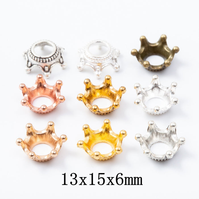 Zinc Alloy Crown Charm Pendant No.722008 for DIY Necklace Bracelet Jewelry Making