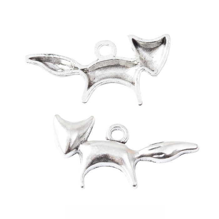 Antique Silver Zinc Alloy Fox Charm Pendant No.402812 for DIY Necklace Bracelet Jewelry Making