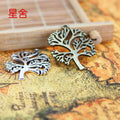 Openwork Tree Metal Charm Pendant in 3 Finishes for Jewelry Making view 3