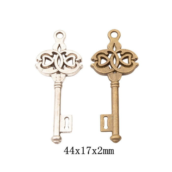 Zinc Alloy Key Charm Pendant No.598407 for DIY Necklace Bracelet Jewelry Making