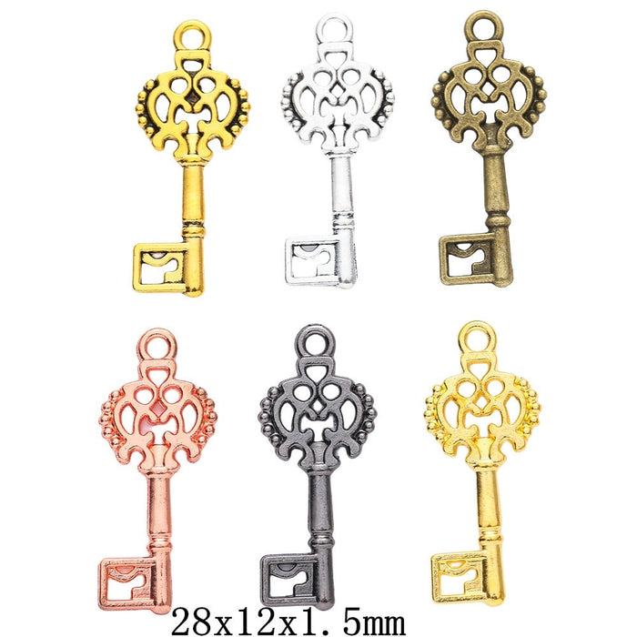 Zinc Alloy Key Charm Pendant No.270368 for DIY Necklace Bracelet Jewelry Making