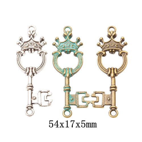 Zinc Alloy Key Charm Pendant No.634435 for DIY Necklace Bracelet Jewelry Making