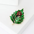 Alloy Enamel Leaf Insect Brooch For Suit And Garment Decoration view 4