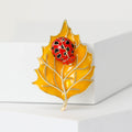 Alloy Enamel Leaf Insect Brooch For Suit And Garment Decoration view 5
