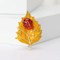 Alloy Enamel Leaf Insect Brooch For Suit And Garment Decoration view 2