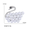 Metal Pearl Swan Brooch Pin For Sweaters Scarves And Apparel view 5