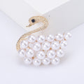Metal Pearl Swan Brooch Pin For Sweaters Scarves And Apparel view 3