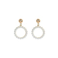 Elegant Korean Geometric Hollow Round Star Pearl Rhinestone Alloy Stud Drop Statement Earrings view 5