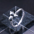 Cute Cat Open Ring, Korean Style Creative Adjustable Kitten Women's Finger Ring Jewelry view 1