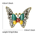 Metal Enamel Butterfly Brooch Pin With Zircon For Apparel Decoration view 6