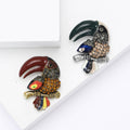 Alloy Enamel Rhinestone Parrot Brooch Pin For Suits And Coats view 2
