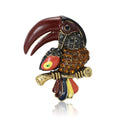 Alloy Enamel Rhinestone Parrot Brooch Pin For Suits And Coats view 1