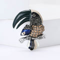 Alloy Enamel Rhinestone Parrot Brooch Pin For Suits And Coats view 3