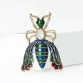 Metal Enamel Bee Rhinestone Brooch For Cartoon Animal Lapel Pins view 2