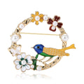 Alloy Enamel Bird Wreath Brooch Pin For Women's Apparel view 5