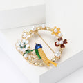 Alloy Enamel Bird Wreath Brooch Pin For Women's Apparel view 2